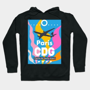 CDG Charles de Gaulle Paris Airport Hoodie